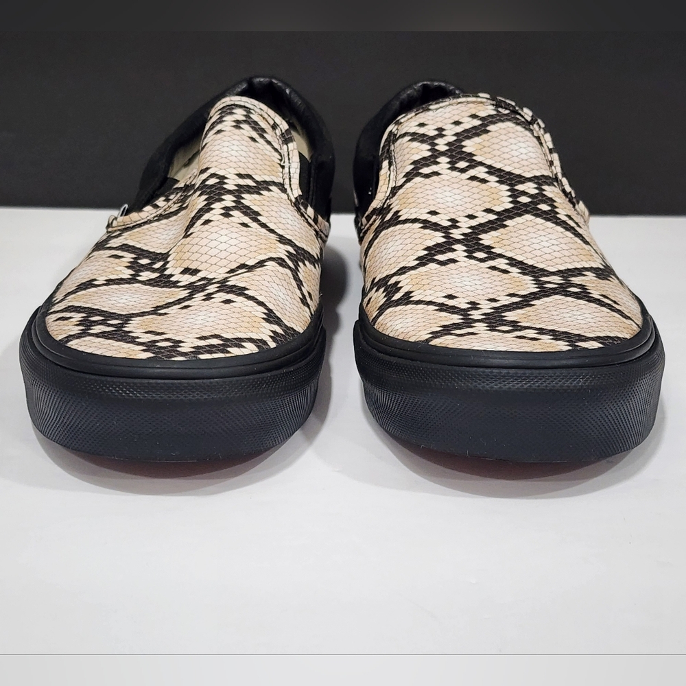 Vans Black and Cream Slip-On Sneakers - Picture 4 of 16